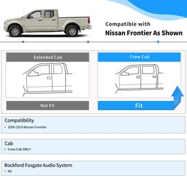 oEdRo Floor Mats Compatible with 2008-2019 Nissan Frontier Crew Cab, 2 Row Liner Set (Front & 2nd Seat), Black TPE All-Weather Guard - Custom Fit