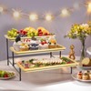 Lifewit 3 Tier Bamboo Serving Tray for Party Supplies, 14"