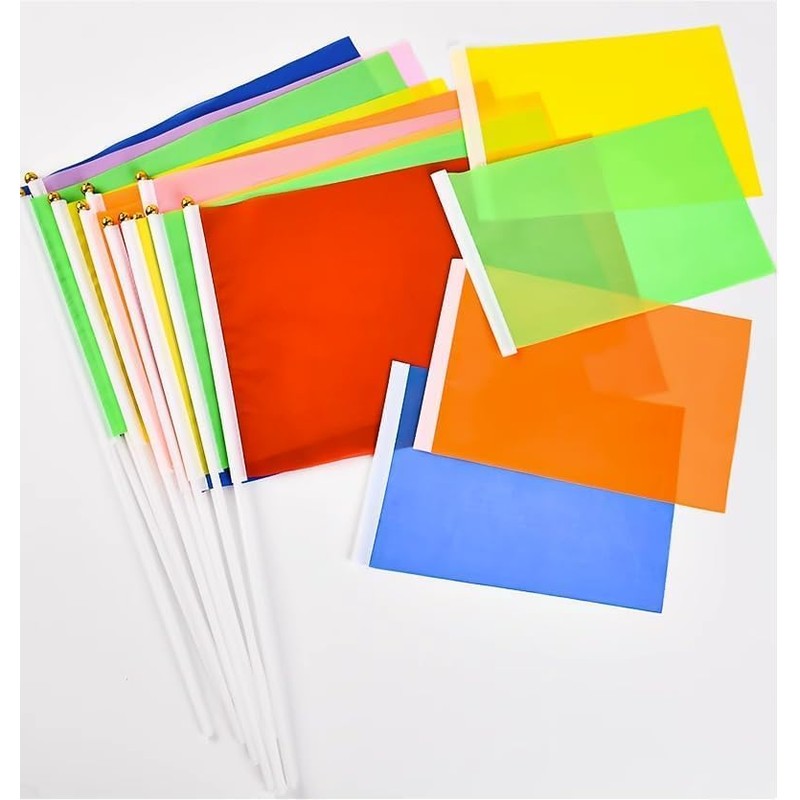 50 Packs Blue Small Flags on Sticks Hand Waving Flag
