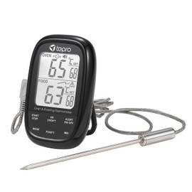 tepro Dual Sensor Barbecue Thermometer with Alarm and Timer Function Including Probe, 2 Sensors, Large LCD Display with Switchable Lighting, Measuring Range 0 to 300°C, Dimensions Approx. 7.1 x 2.8 x