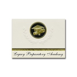 Signature Announcements Legacy Preparatory Academy (North Salt Lake, UT) Graduation Announcements, Presidential Basic Pack 25 Cap & Diploma Seal. Black & Gold.