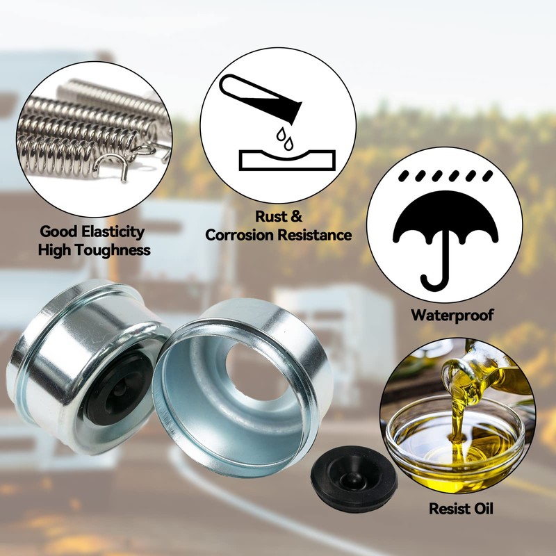OEMASSIVE 4pcs 2.44" Trailer Bearing Dust Cap, Bearing Buddy Caps,