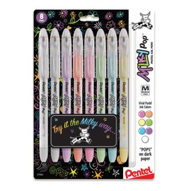 Pentel Pentel Milky Pop Pastel Gel Pen, (0.8mm), Medium Line, Assorted Colors, Pack of 8 (K98BP8M)