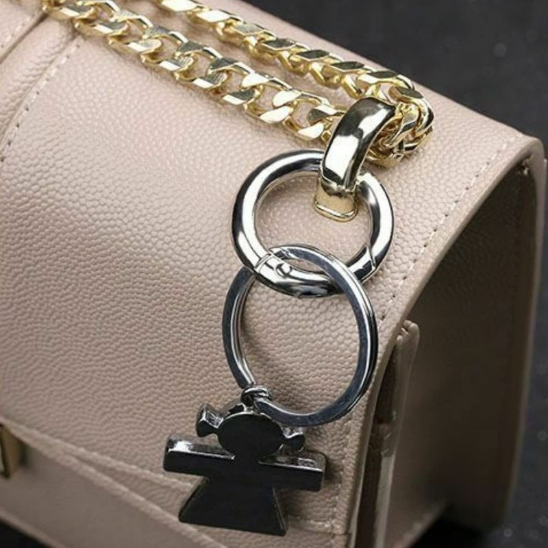 XSAJU Round Carabiner Key Ring Silver Ring Hook 10pcs Alloy