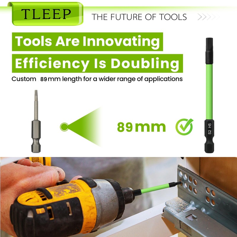 TLEEP 3.5" Long 1/4" Hex Head Allen Wrench Drill Bits,
