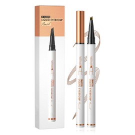 HOUSN Waterproof Liquid Eyebrow Pencil, with Four Fork Tips, Quick Drying and Durable Eyebrow Pencil, Build a Highly Natural Make-Up, Shade Smudge-Resistant, 02# (Dark Brown)