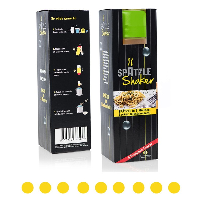 The Original Spätzle-Shaker for 4 Portions (875 ml Green) Homemade