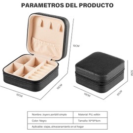 Joyero Organizador para Mujer YOMYM, Alajeros Joyeria Mujer Impermeable de Cuero, Joyero de Viaje Portátil, Cajas para Joyeria para Anillos, Aretes, Pendientes, Collares, Pulseras, Negro