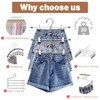 Pants Hangers Space Saving,Stackable Skirt Hangers with Clips, Hanging Closet