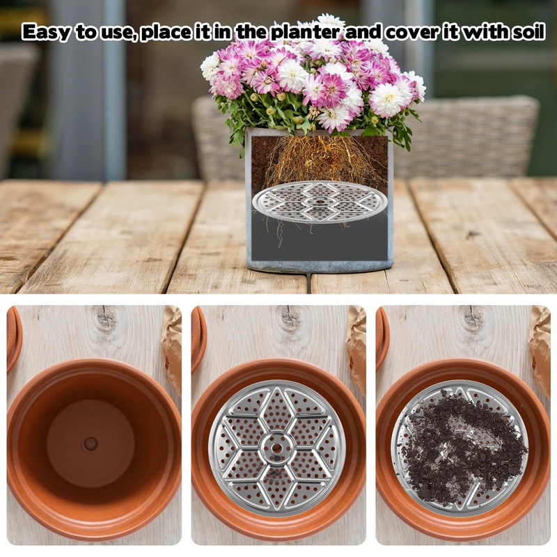 6 Pack Round Planter Insert, 9.4/11/12.5-Inch Planter Inserts with Drainage