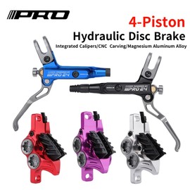 BUCKLOS IIIPRO MTB 4 Pistons Mountain Bike Hydraulic Disc Brake Set Front 800mm and Rear 1550mm with Ceramic Brake Pad for Bicycle/E-Bike (Pre-Bled)…