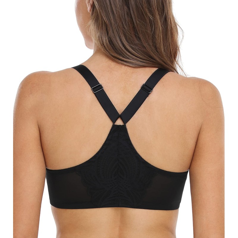 DotVol Women's Front Closure Underwire T-Back Full Figure Plus Size