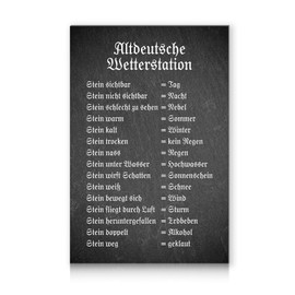 Wetterstein Weather Station 20 x 30 cm Aluminium Composite Panel for Garden Balcony Decorative Board Labelled Funny Sign Stone Decoration Weatherproof RV010 (Motif 02, Aluminium Plate)