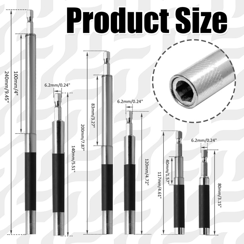 Biaungdo Magnetic Drill Bit Holder, 5 Pack Scalable Screw Drive