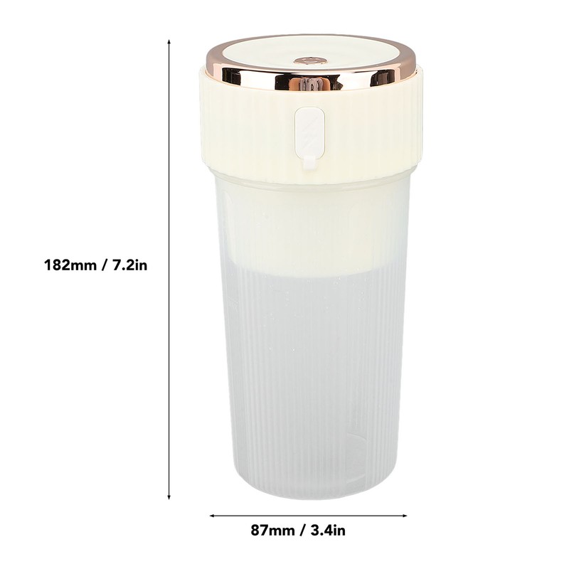 Blender Cup Beige 300ml 1500mAh USB Rechargeable Cordless 22000rpm Smoothie