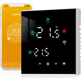 Beok Thermostat Heating Smart, WiFi Thermostats Underfloor Heating for Water Heating, Programmable Room Thermostat Tuya App Compatible with Alexa, Google Home 3A TGW60B-WIFI-WP Black