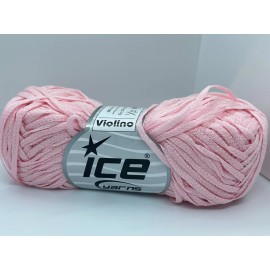 Ice Yarns Light Pink Violino 55727 Ice Yarns Skinny Net Ribbon Yarn 50gr 109yd