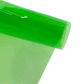 ONEART Green Transparent Vinyl Fabric 91 x 135 cm, Multi-Purpose Clear Waterproof TPU Fabric Sold by the Metre for Sewing Crafts and Home Decor