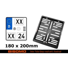 Kennzeichenhalter 180 x 200mm, Nummernschildhalter, Kennzeichenunterlage für Motorrad, Leichtkraftrad, 2-teilig