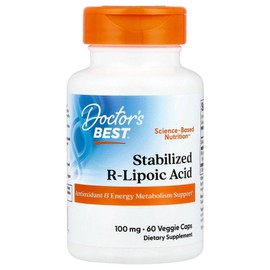 Doctor's Best BioEnhanced Na-RALA Containing Stabilized R-Lipoic Acid 100mg Veggie Capsules 60 Tablets, 1 Piece / 닥터스베스트 BioEnhanced Na-RALA 함유 안정화 R-리포산 100mg 베지 캡슐 60정, 1개