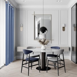 DWCN Blackout Curtains 63 Inch Length, Room Drakening Drapes for Bedroom, Solid Grommet Living Room Extra Wide Curtain, Dusty Blue, W60 x L63 Inch, Set of 2