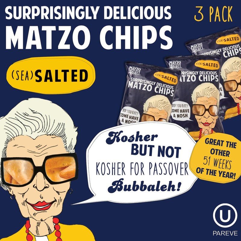 The Matzo Project Crispy Matzo Chips, Sea Salt Flavor, Vegan,