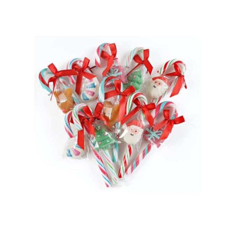 Candy Canes with Decorated Jellies 20 ct. Christmas Candy Stocking