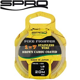 Spro Pike Fighter 1 x 7 Coated Wire 20 m - Steel Leader for Predator Fishing, Leader Material for Pike Leader, Spinning Leader, Diameter/Load Capacity: 0.50 mm / 40 lb / 18.2 kg Load Capacity