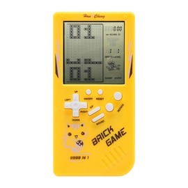 CZT Large Screen Brick Game Console 9999 in 1 Tank/Race/Shooting/Whac-A-Mole/Pocket Game Leisure Puzzle Adjustable Difficulty Level and Speed (Yellow)