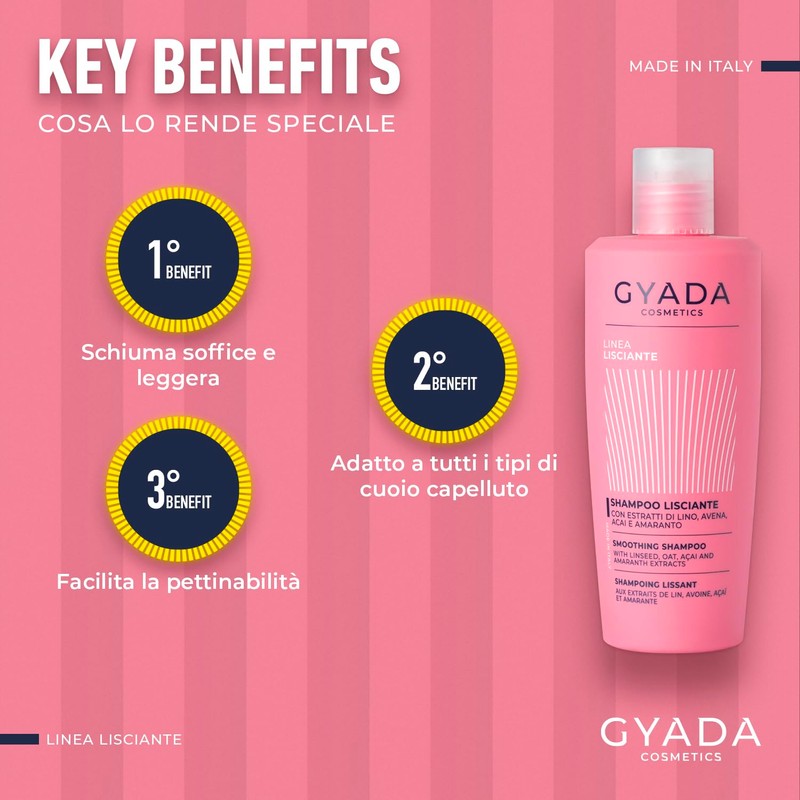 GYADA COSMETICS, Smoothing, Gentle, Soft Foaming Shampoo for Silky and