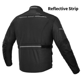 DUHAN Motorcycle Jacket for Men & Women, Mesh CE Level 2 Armor and Detachable Thermal Liner, 3 In 1 Windproof and Waterproof Motorbike Riding Jacket All Season - Carbon Black, X-Large