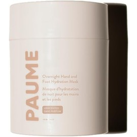 PAUME- Formulado con manteca de karité, glicerina, pantenol y escualano para retener la humedad, suavizar y acondicionar incluso las manos y los pies más secos durante la noche.