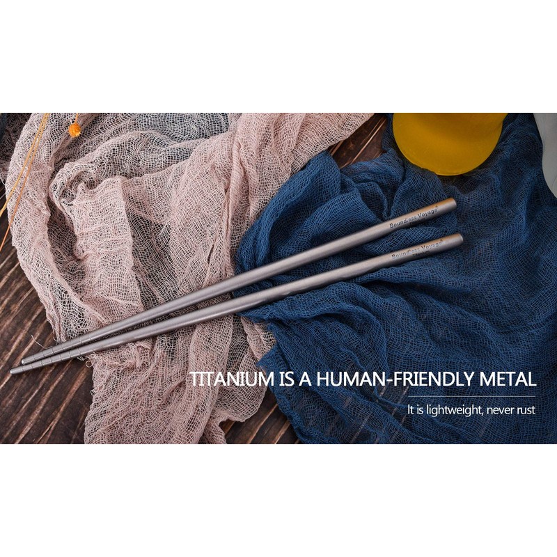 Boundless Voyage Outdoor 230mm Titanium Chopsticks Ultralight Flatware Chopsticks Portable