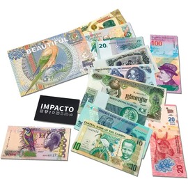 World Paper Money: The 12 Most Beautiful Banknotes in The World - Elevate Your Foreign Currency Collection with Old Banknotes and Complete Your Album. Certificate of Authenticity Included.