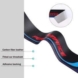4Pcs Door Sill Protector Compatible with X1 X3 X5 F30 E36 Accessories, Carbon Fiber Leather Door Entry Guard, Decoration Door Sill Scuff Plate