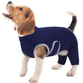 Kuoser Dog Recovery Suit for Back Legs, XXX-Large Post Surgery Bodysuit for Male Female Dogs, Adjustable Velcro, Cone Alternative, Blue