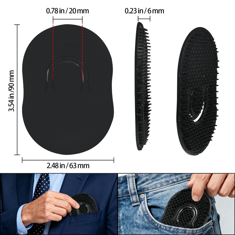 JIUZI 6 Pack Pocket Palm Combs, Scalp Massager & Shampoo