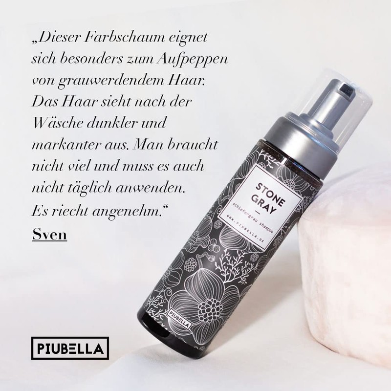 Piubella Stone Grey Anti-Grey Tint Slate Grey Tint Shampoo for