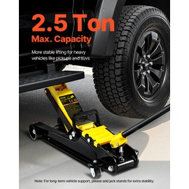 VEVOR 2.5 Ton Low Profile, Heavy-Duty Steel Racing Floor Jack with Single Piston Lift Pump, Lifting Range 3.35"-14.96"