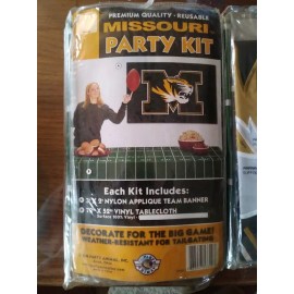 THE PARTY ANIMAL Tailgate Party Kit UNIVERSITY OF MISSOURI TIGERS Party Animal FLAG & Tablecloth