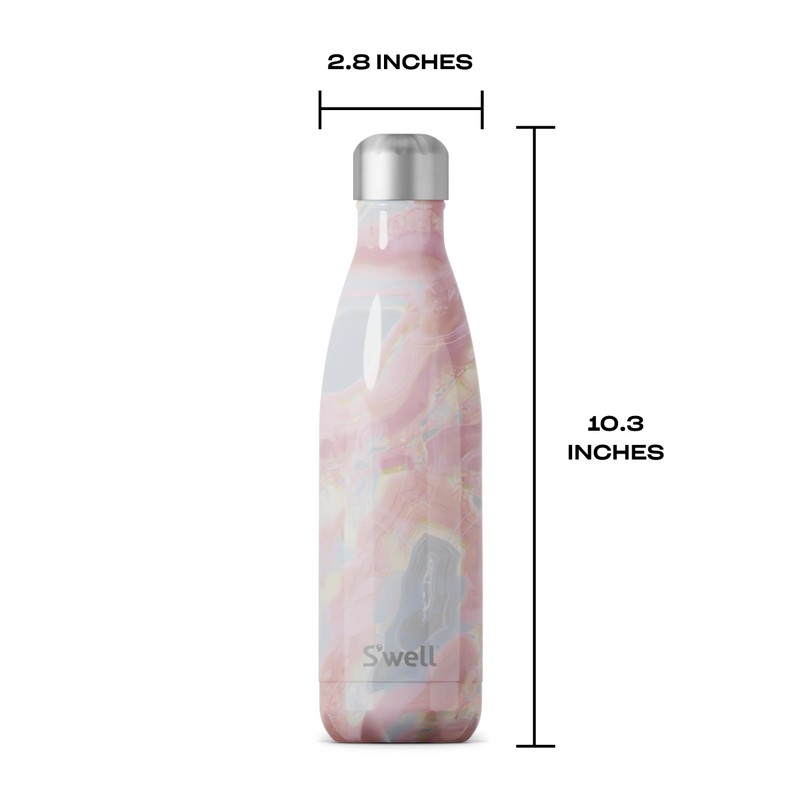 S'well Stainless Steel Water Bottle, 17oz, Geode Rose, Triple Layered