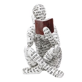 NUZAMAS Modern Reading Woman Statue Pulp Books Figurine Thinker Statue Home Decor Abstract Characters Decoration for Living Room Office Bedroom Shelf Table Desk