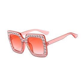 TOEECY Women Sunglasses UV 400 Glasses Square Crystal Retro Polarized Sunglasses Classic Shiny Frame Ladies Sun Glasses Eyewear Vintage 90s Trendy(Style G)