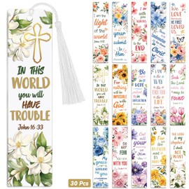 Peacoblue 30pcs UV DTF Bookmarks Wraps Stickers Christianity Bible and Scripture for Women Men Reading, Waterproof Bookmarkers Decal(No Blank Bookmarks) for Acrylic Plastic Metal Blank Bookmark
