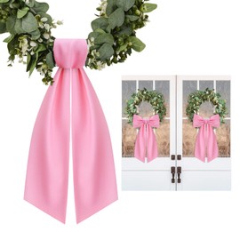 2 Pcs Light Pink Wreath Sash for Front Door Linen Wreath Ribbon Bow for Yard Porch Garland Home Decor