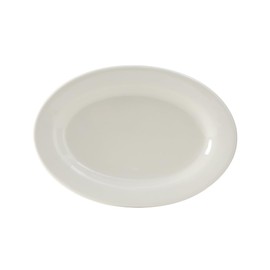 Tuxton China TRE-014 Platter, 12-5/8" x 8-3/4", Oval, 1-1/2" Wide Rim, Rolled Edge, Microwave and Dishwasher Safe, Oven Proof, Fully Vitrified, Ceramic, Reno, Pack of 12