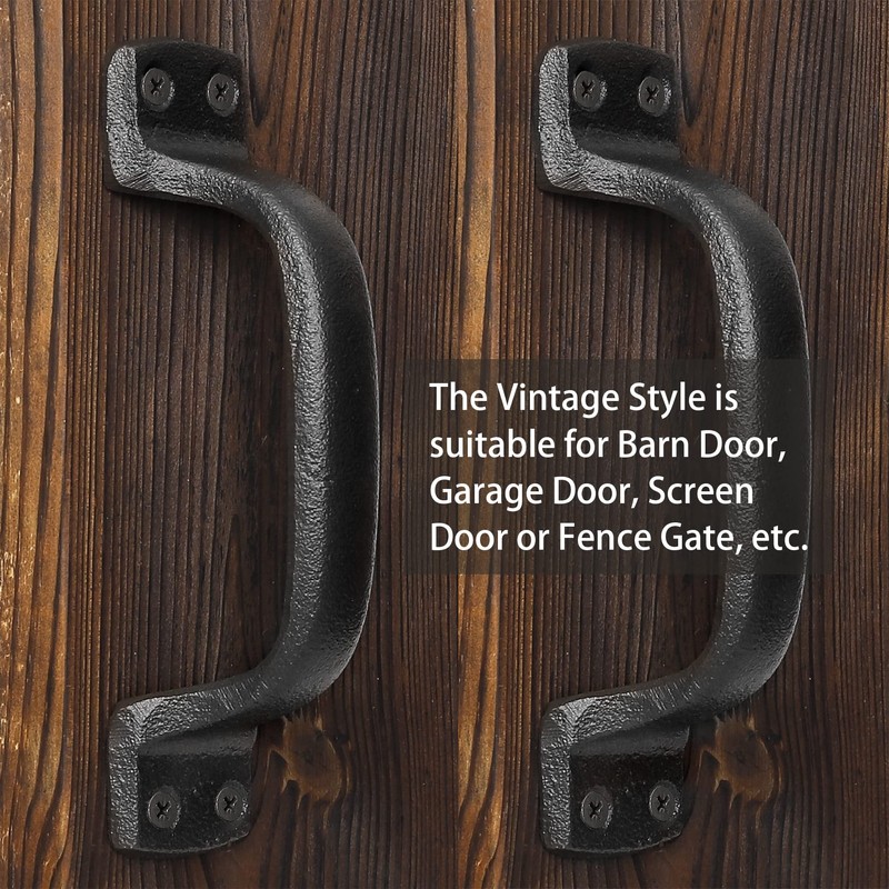Livfodrm Black Barn Door Handles Cast Iron Gate Handle, Rustic