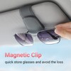 Sunglass Holder for Car Visor Sunglasses Clip Magnetic Leather Glasses