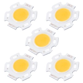 MECCANIXITY COB LED Light Chip Beads 20mm 3W 260mA Energy Saving Bulb for Spotlight Floodlight Pack of 5, Warm White