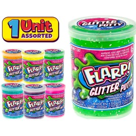 JA-RU Flarp Glitter Putty (1 Unit Assorted Color) Colorful Scented Noise Putty for Kids. Squishy & Sensory Stress Relief Toy. Slime Party Favors. 339-1A